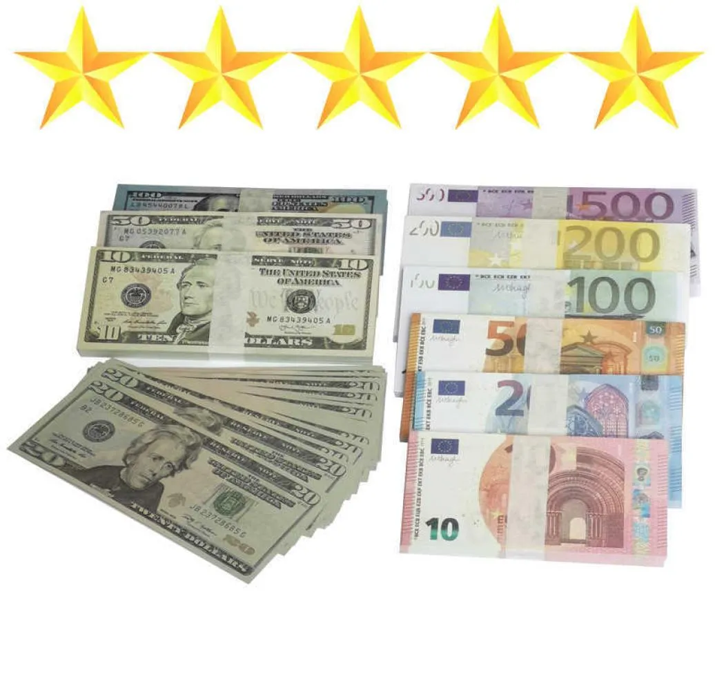 Kopiuj pieniądze Prop euro Dollar 10 20 50 100 200 500 materiałów imprezowych Fałszywe pieniądze Pieniądze Kęsetki Zagraj w kolekcję prezenty domowe GAM5921129Q74M