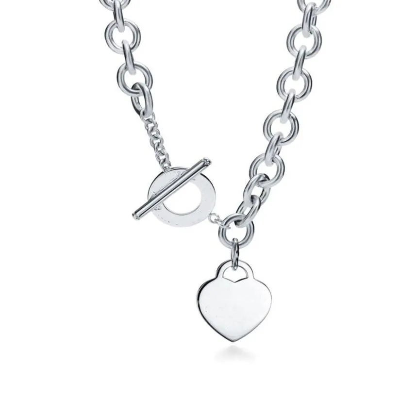 Tiff To Heart To Toggle Necklace 925 Sterling Silver Pendant NecklaceメスジュエリーエキサイタークラフトマンシップオフィシャルロゴBlu296