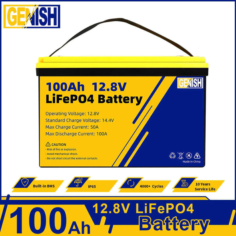 Nowa bateria LifePo4 12V 100AH ​​50AH 200AH 24 V Wbudowany BMS Pakiet głęboki cykl golfowy w terenie terenowe ogniwa terenowe