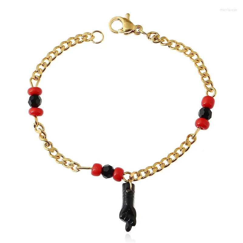 Cavigliere MIQIAO Perline Goth di colore placcato oro con piccole mani Braccialetti alla caviglia Catene per bambini Bambini Gioielli moda donna Regalo