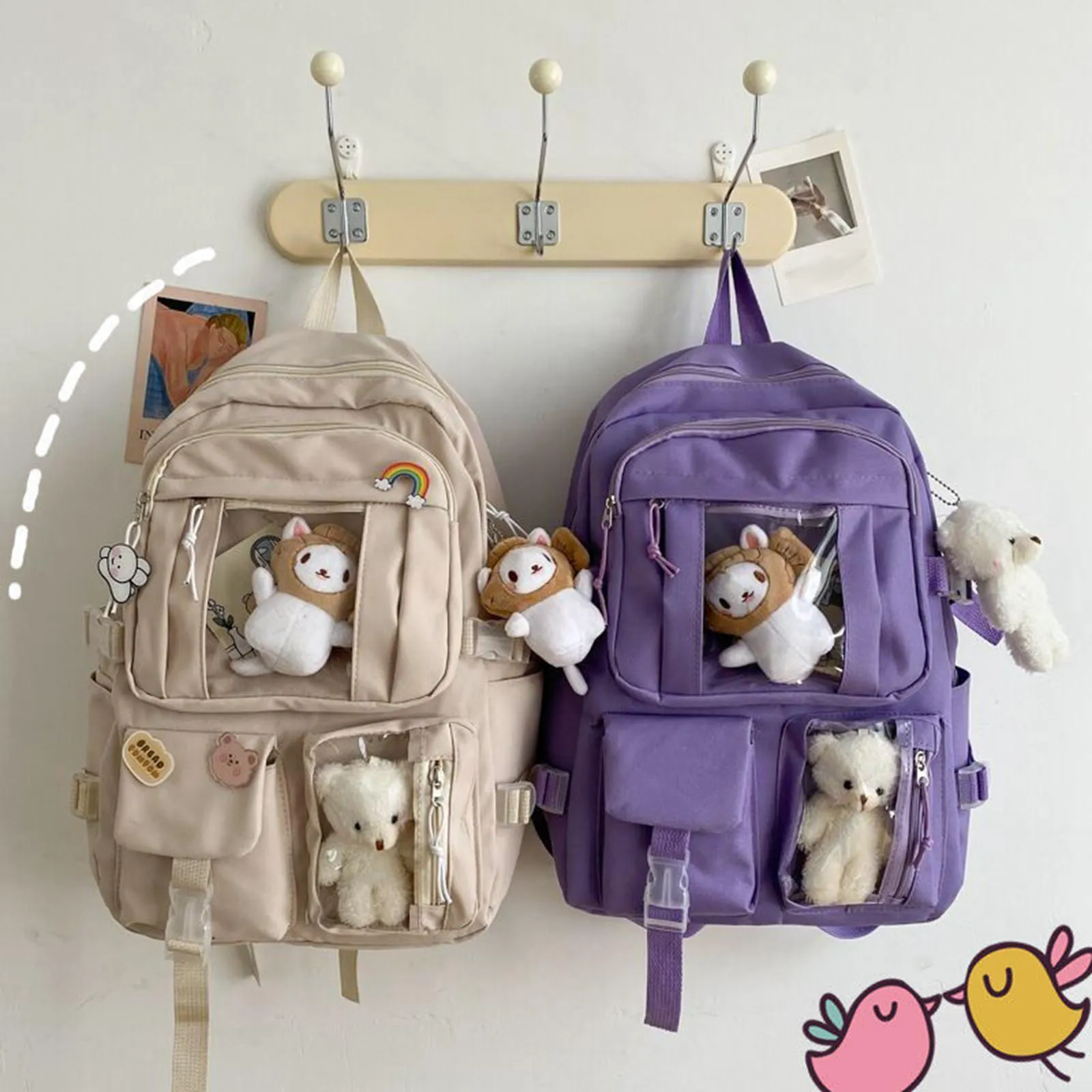 Backpack for Aesthetic Adjustable Straps School Bag Bookbag Laptop Backpack for Elementary School Kids Teen College