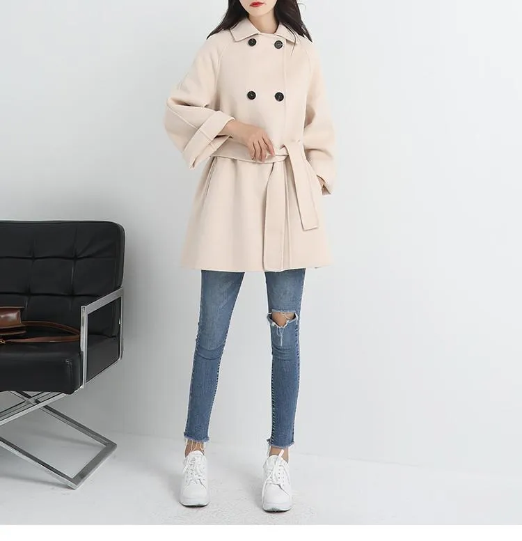 Women's Wool & Blends Women Coat 2023 Spring Woolen Outerwear Female Short Design Alpaca