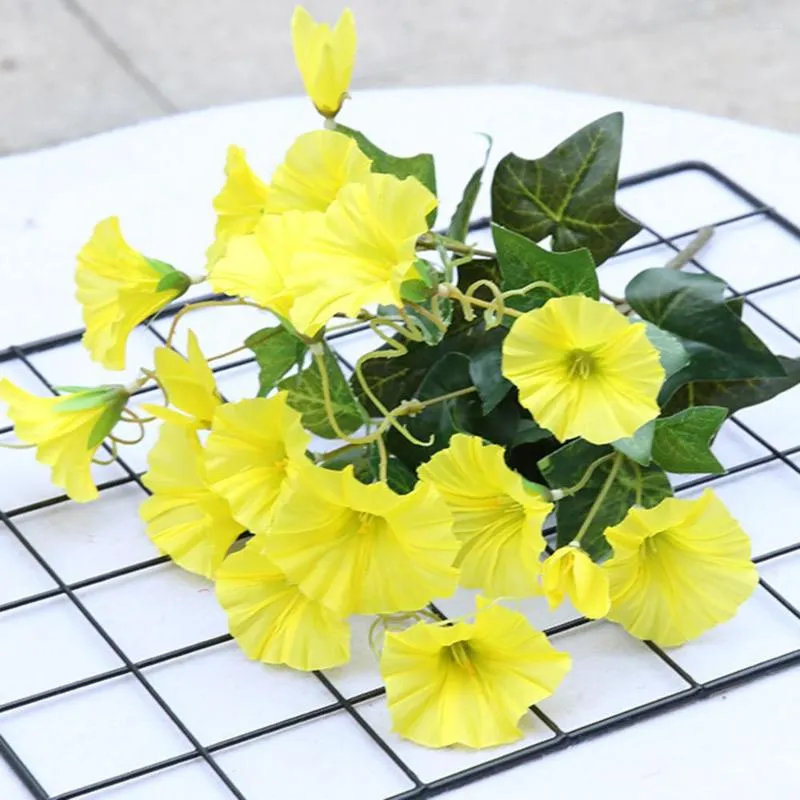 Decorative Flowers Artificial Morning Glory Vine Decoration Garden Shop Simulation