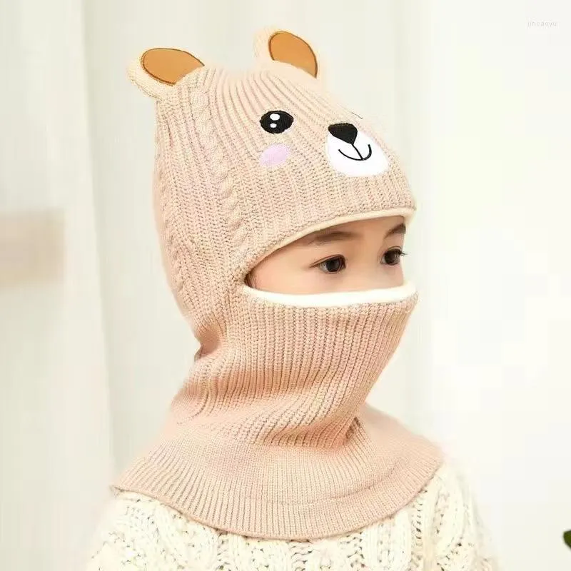 Accessoires pour cheveux 2 à 10 ans garçon fille bonnet protéger le cou dessin animé animal coupe-vent hiver enfant tricot chapeau enfants fille oreillettes casquettes