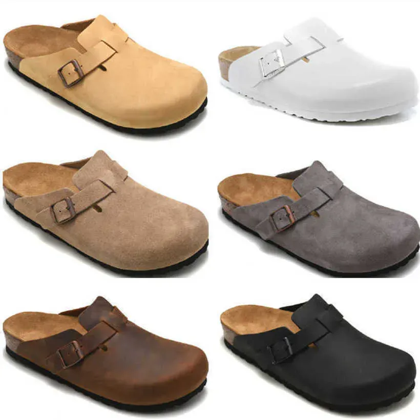 Boston clogs Slippers Lazy Shoes bag head pull cork slippers buckles Designers Casual shoe lovers beach Scuffs Flat slipper female male summer Sandal Slide