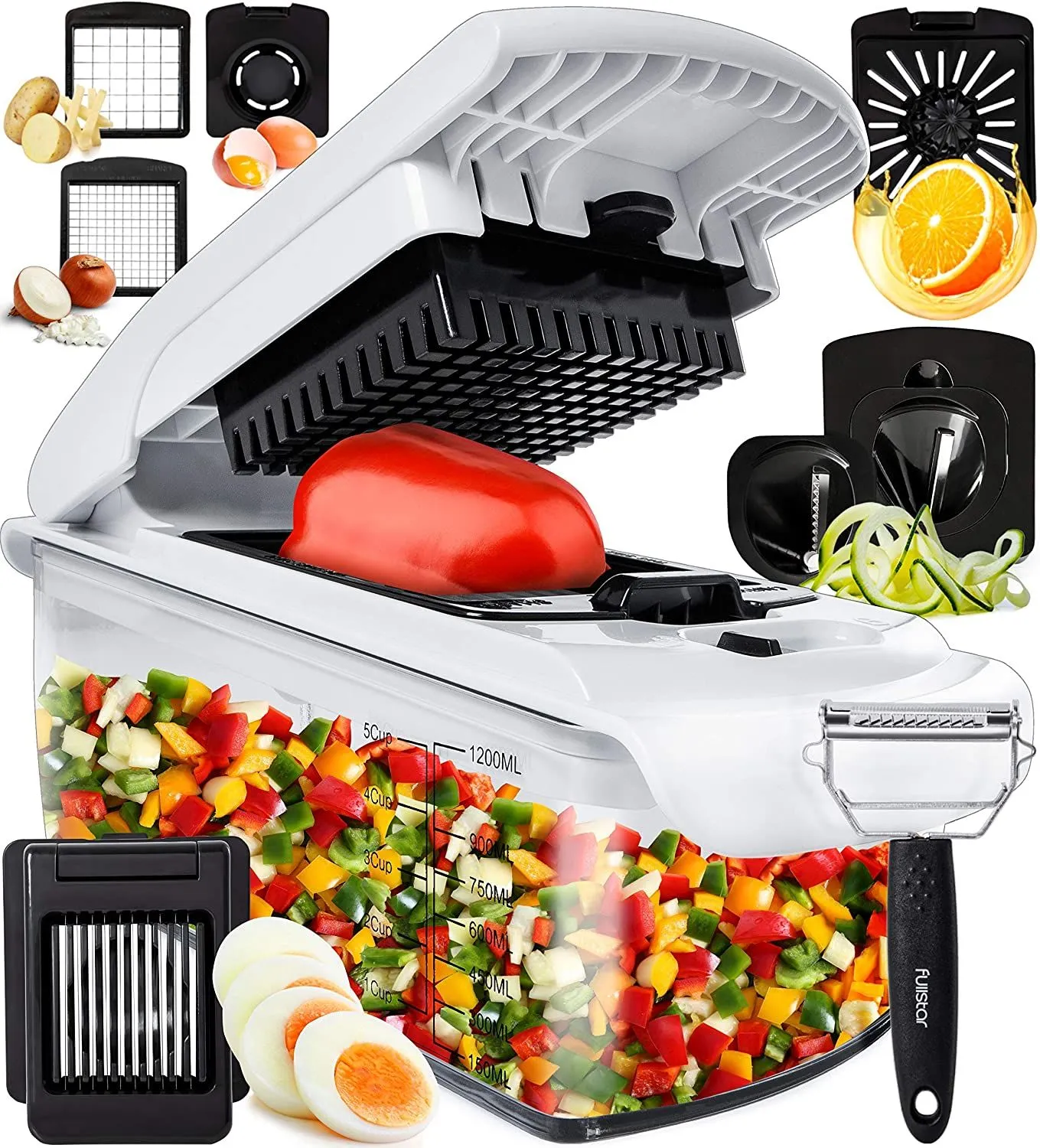 Fullstar 4 Blade Vegetable Chopper And Slicer With Container Pro Food Black Dicer  Cutter For Onion And Easy Vegetable Side Dishes 0107 From Puppyhome, $24.67