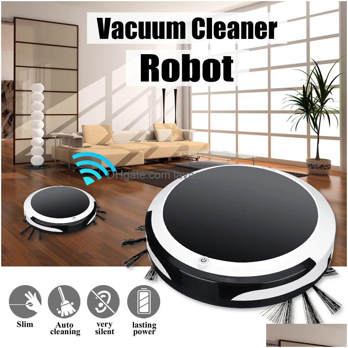 Vacuums 3In1 Smart Robot Vacuum Cleaner For Home Office Swee Sweep Suction Drag Hine 1200Pa Wet Dry Drop Delivery Garden Housekee Or Dh9Fg