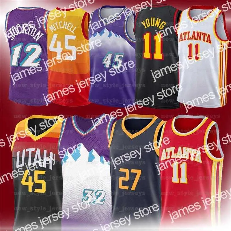 College Basketball Wears basketball jersey Young 11 Trae NCAA Donovan 45 Mitchell Gobert 27 Rudy 12 John Malone Stockton 32 Karl Men Conley Basketball Jerseys