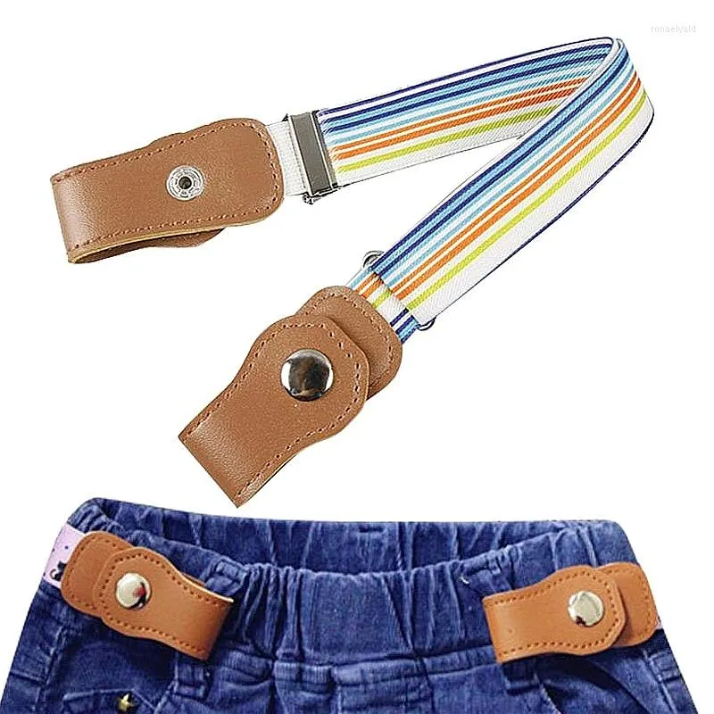 Cintos sem fivela elástica cinturão infantil sem fivela estirada lona para menino menina crianças ajustáveis ​​jeans de cintura