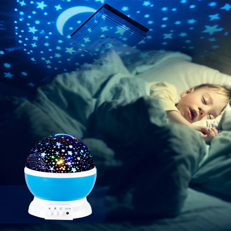 Star Projector Lamp LED Night Light Baby Lamp Decor Rotating Starry Nursery Moon Galaxy