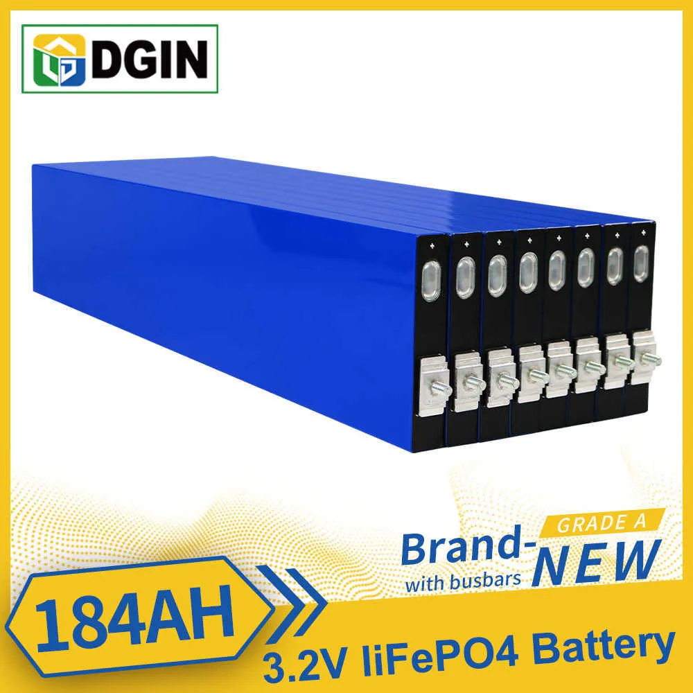 3,2 V 200 Ah Lifepo4 Batterie 184 Ah wiederaufladbare Batteriezellen für DIY 12 V 24 V 48 V Off Grid Solarspeichersystem Haushaltsgeräte