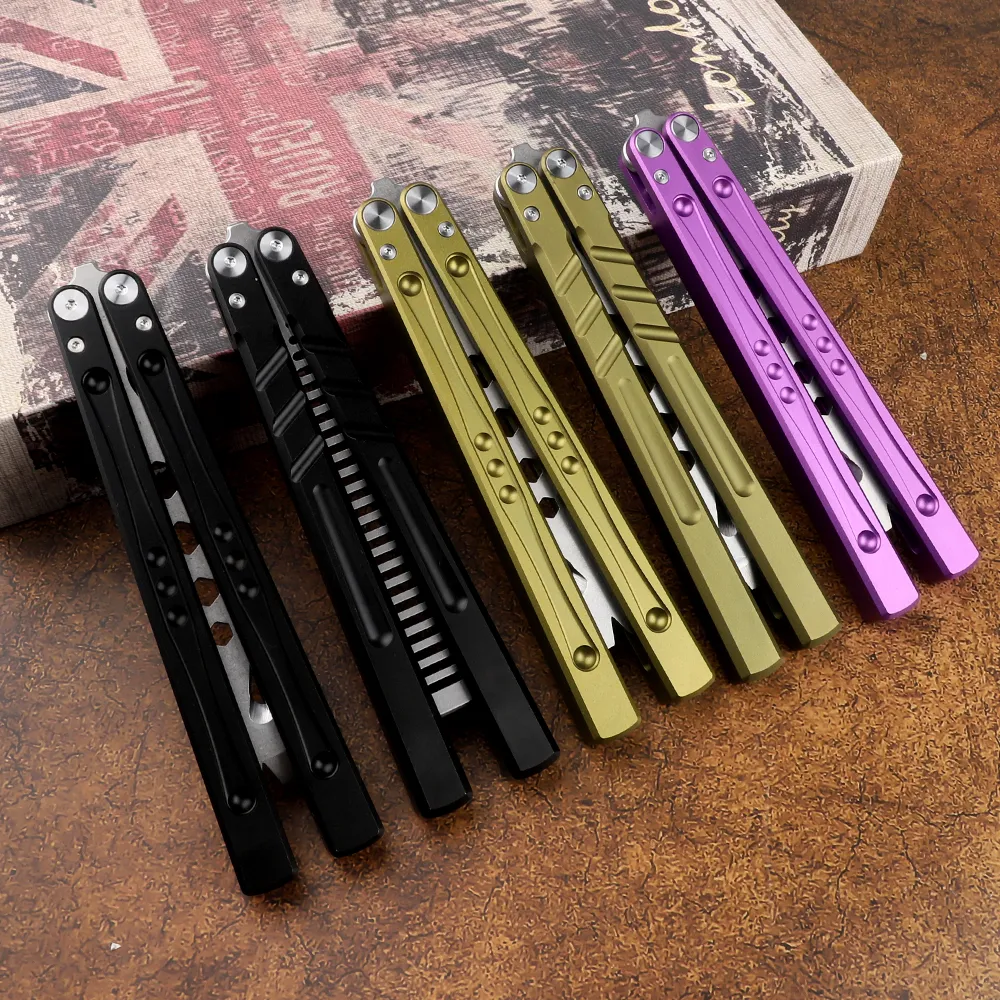 Butterfly knife squid MAKO Opener clone Balissong Trainer Upender liner system Aluminum handle Non threatening safety EDC bottle opener