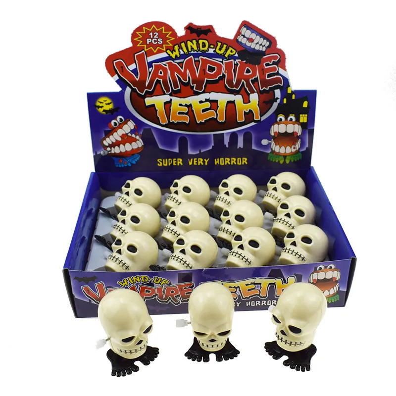 Halloween Supplies Clockwork Skull Kinder Aufziehspielzeug Walking Head Skull Partygeschenke für Kinder