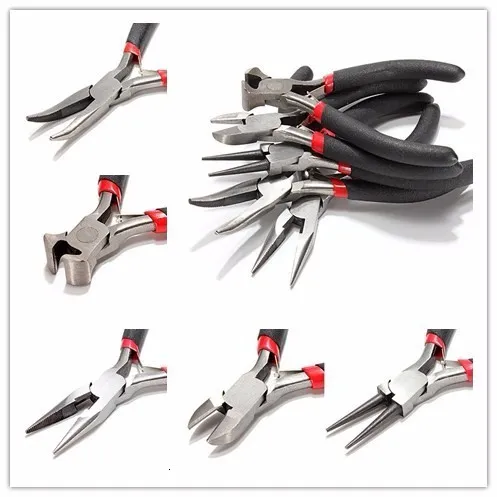 Other Hand Tools 5Pcs Jewellery Mini Pliers Set Kit Cutter Chain Round Bent Needle Nose Beading Making Repair Tool 230106