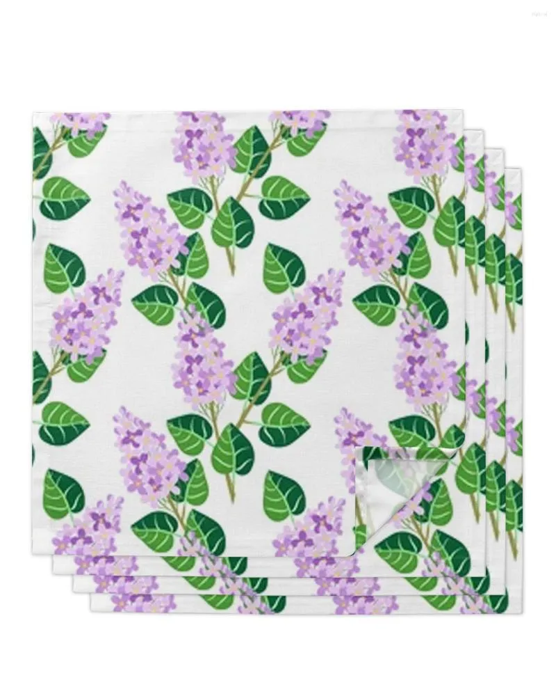 Serviette de table lilas fleurs motif serviettes carrées pour fête mariage décor torchon doux cuisine dîner