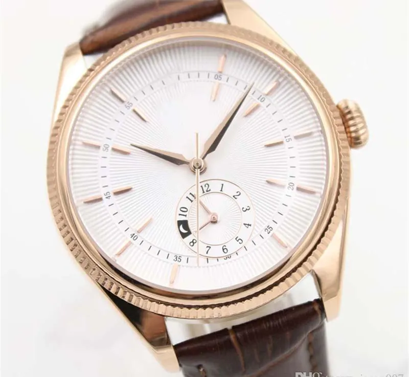 2023 U1 najwyższej klasy AAA 40 mm Automatyczne mechaniczne zegarki mechaniczne męskie zegarki Rose Gold Case White tarcza z brązowym skórzanym paskiem i subdialami GMT