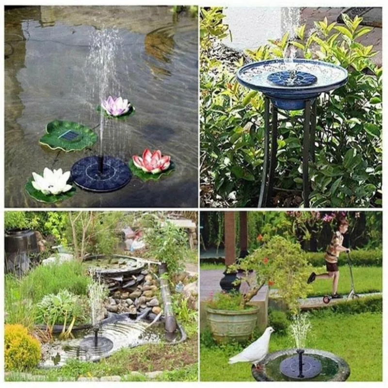 Fontaine solaire flottante, bain d'oiseaux extérieur, 62 fontaines