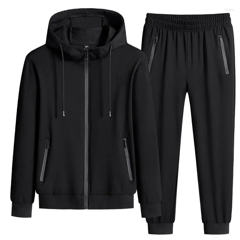 Tracksuits voor heren 2023 Spring en herfst herenkap Zipper Pocket Sports Pak Leggings broek Jacket set