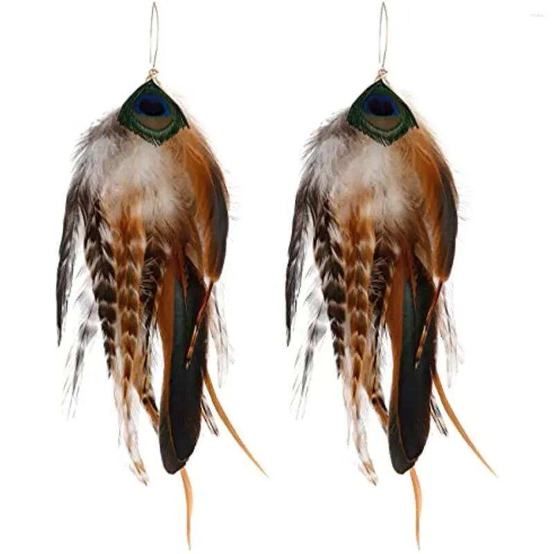 Dangle Earrings Feather Long For Women Indiana Black Stunning Party Multicolor Tassel Dangling Jewelry