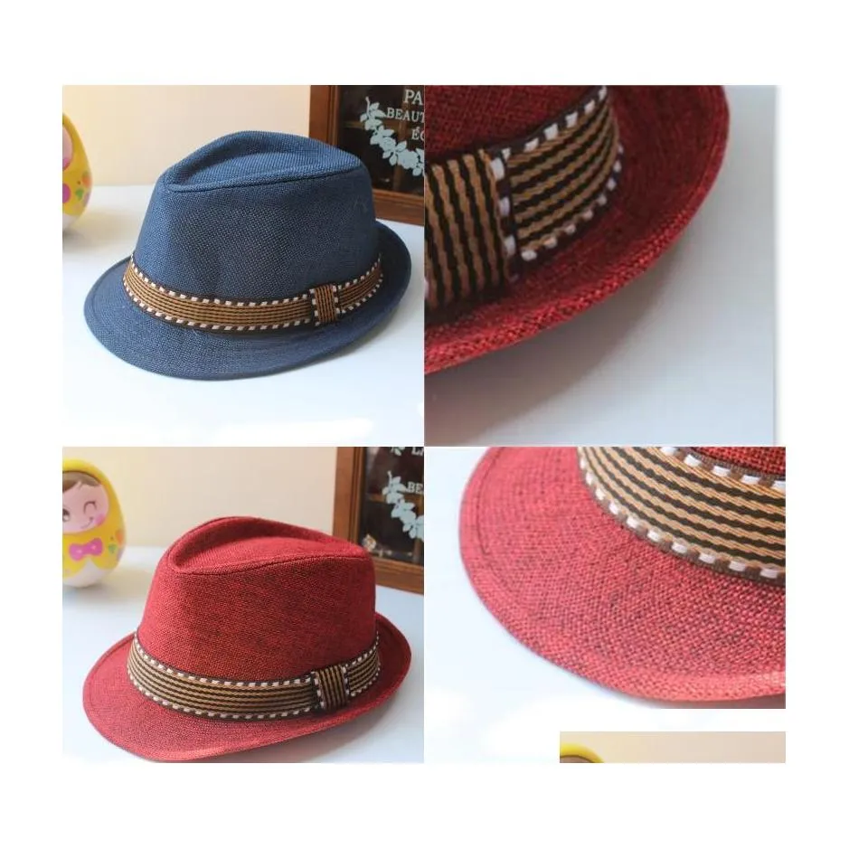 キャップハットキッズジャズ21デザインFedora Trilby Hatファッションユニセックスカジュアルベイビーガールズチルドレンアクセサリー218 U2ドロップデリバリーマットDH32K