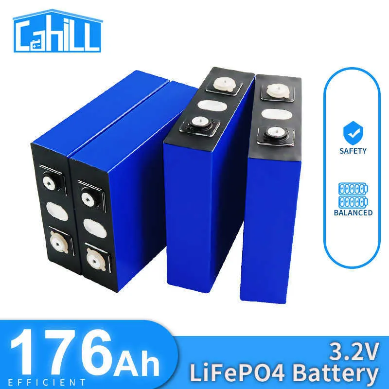 3.2V 176AH Lifepo4 Battery 1/4/8/16/32PCS Rechargeable Lithium Iron Phosphate Cell 12V 24V 36V For RV Golf Cart Yacht Forklift