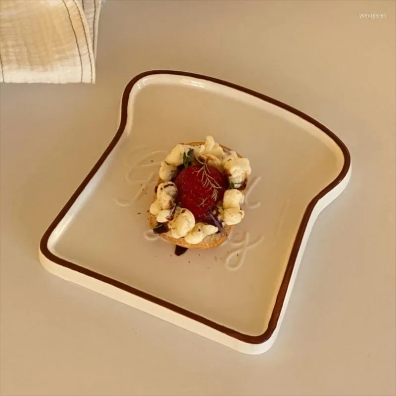 Borden vierkante kerstset verjaardag keramiek keramiek schattig fruit dessert Noordse sets zoete lade platos servies oa50ps