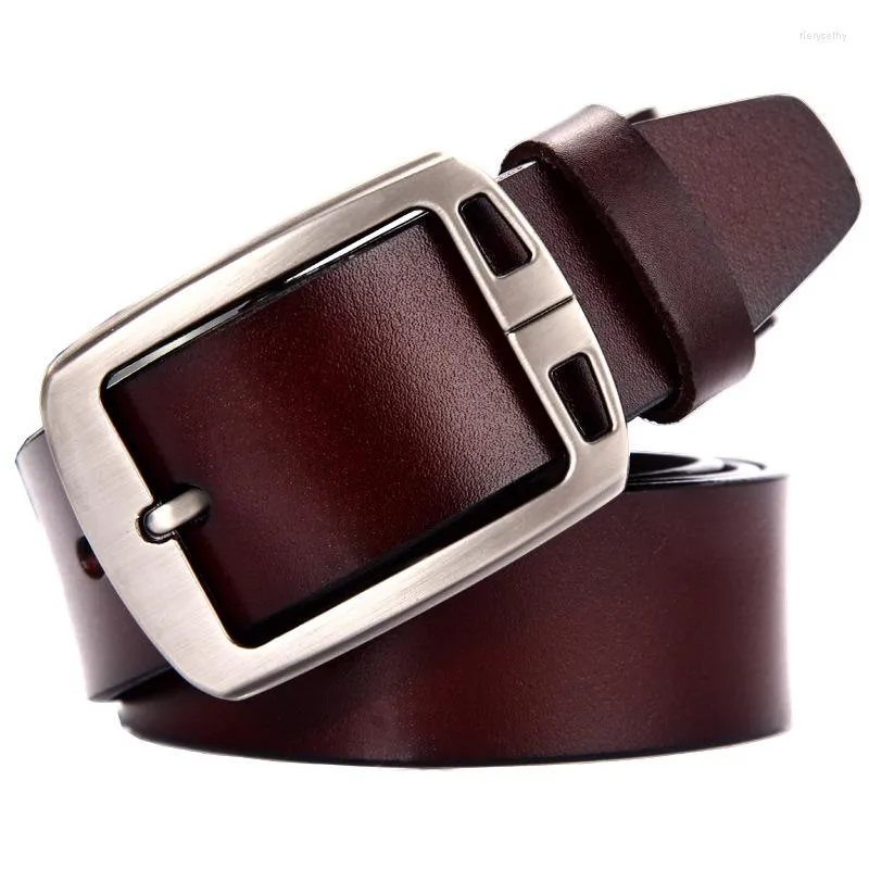 Belts Cow Leather Belt For Men Genuine Strap Buckle Fancy Vintage Jeans Cintos Masculinos Ceinture Homme