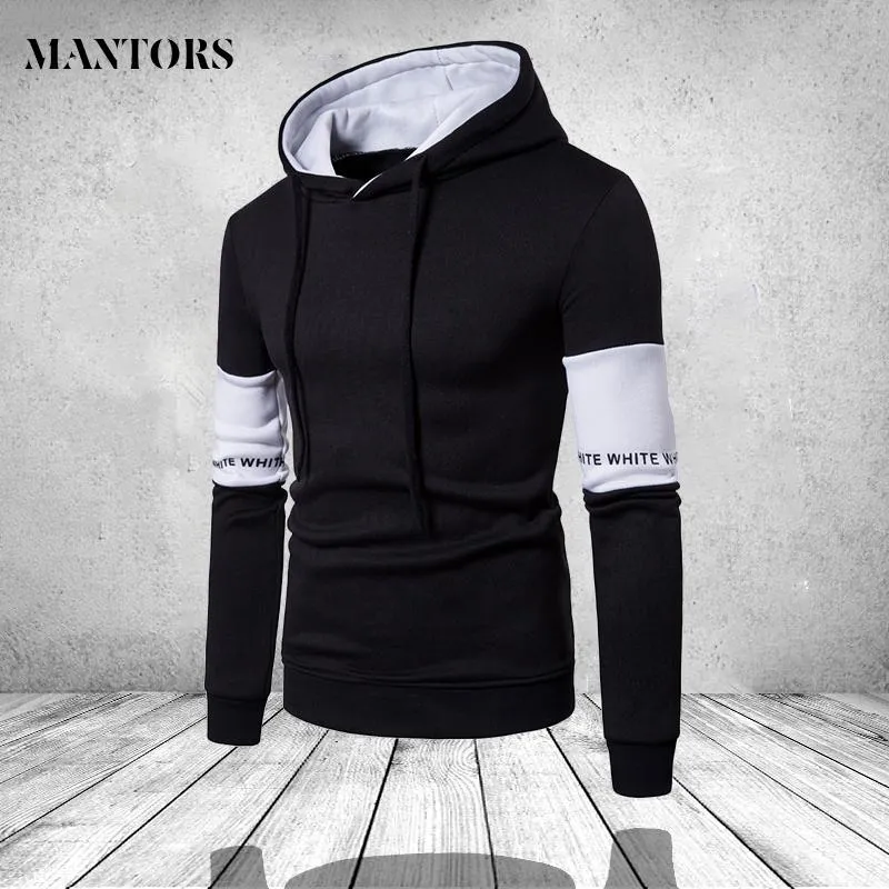 Heren Hoodies Sweatshirts Patchwork Mens Streetwear Sweatshirt Casual lange mouw Hoodie Men Hip Hip Black Wit Bodybuilding Hoody Jacket