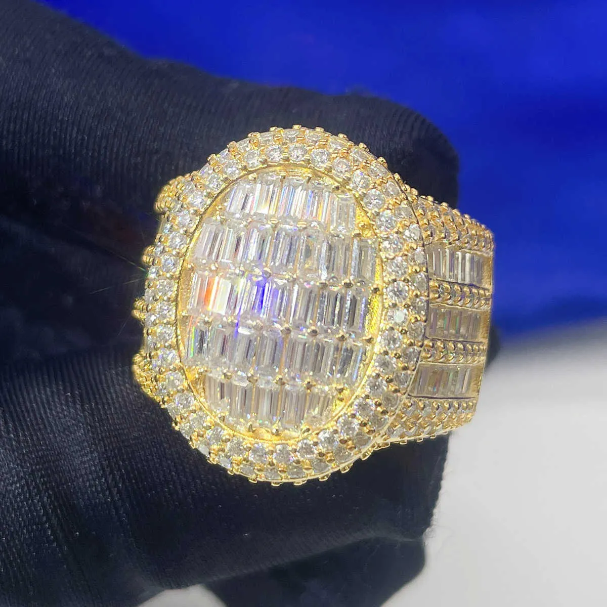 Men Jewelry S925 With Vvs Moissanite Ring Box Free Hip Hop Jewelry ...