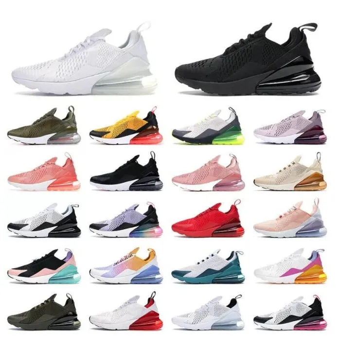 Mens Womens 270s Running Sneakers In Triple Black White