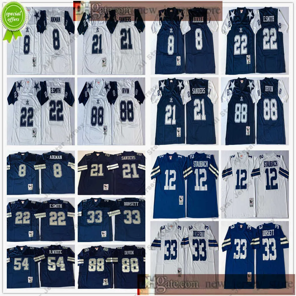 Football Jerseys Ncaa Football Retro Vintage Deion Sanders Emmitt Smith Troy Aikman Tony Dorsett Michael Irvin Roger Staubach Jersey