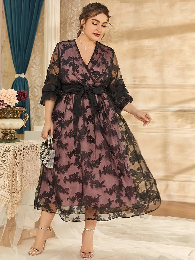 Plus Size Dresses TOLEEN Women Midi 2023 Summer Pink Luxury Designer Long Large Chic Elegant Turkish Evening Party Robe Clothing