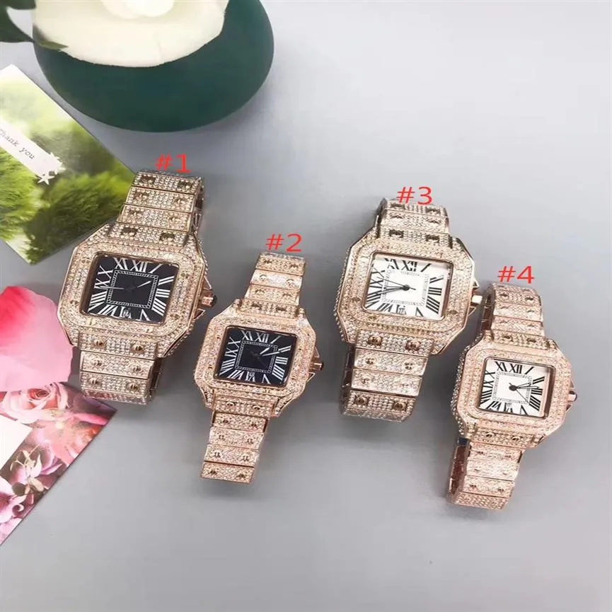 Fashoin Style Watches Women Wather Watch Watch Movement All Diamond Iced Out Wristwatch عالية الجودة للجنسين ، ساعة Wristwatches Lady Cloc2436