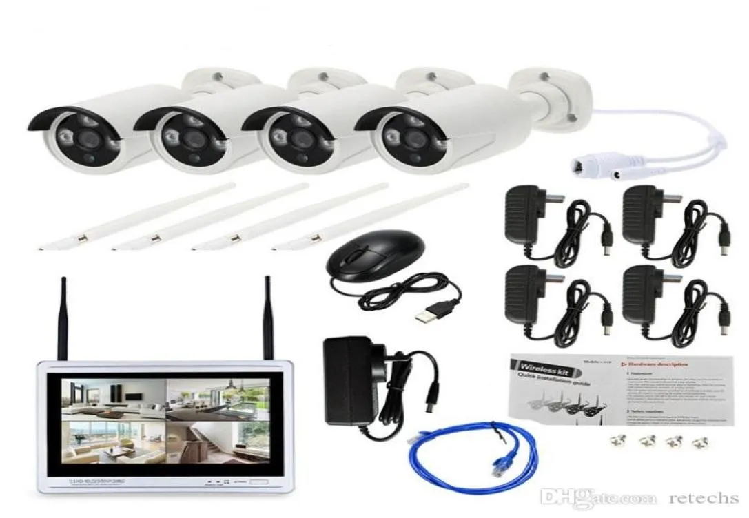 Full HD 1080p Camera 4ch plug en speel 20 MP NVR CCTV Kit 12039039 LCD Monitor Outdoor Indoor Ir Poe Security System9571273
