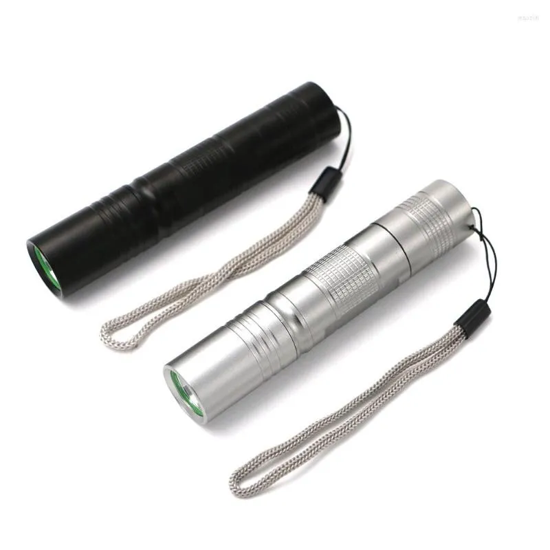 Lampes de poche torches Mini LED S5 5 modes lanterne étanche puissante torche 18650 batterie pour la chasse avec corde à main noir/argent