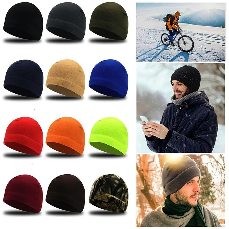 Berets Winter Wark Fleece Sports Hat في الهواء الطلق صيد الصيد العسكري بيني التكتيكية الرجال نساء