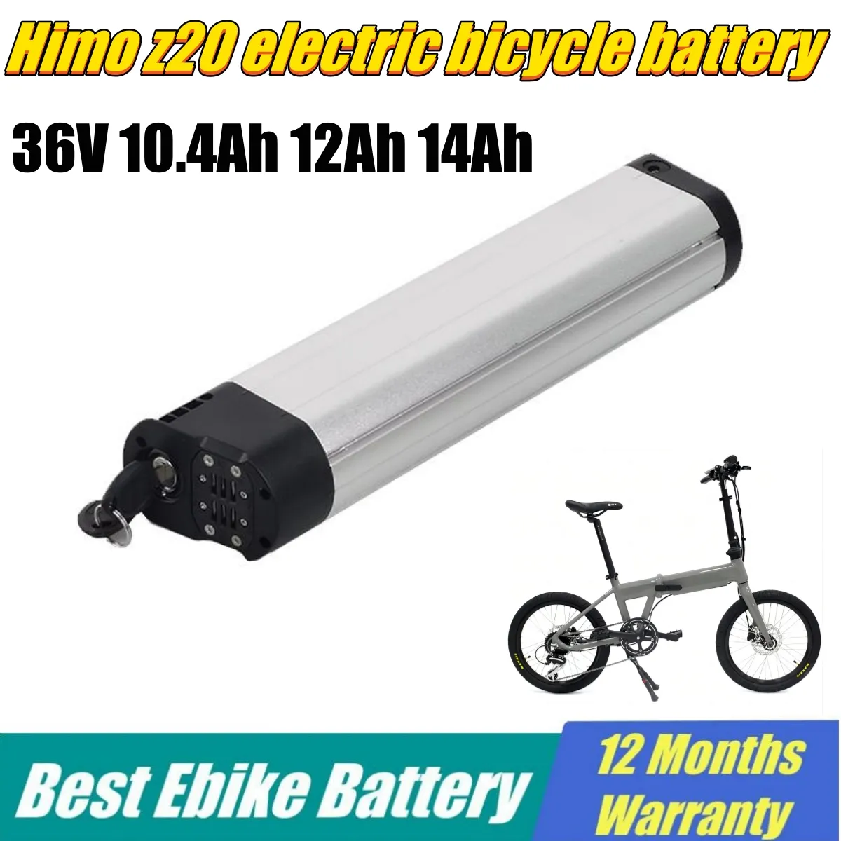 Bateria de lítio de bicicleta eletrônica dobrável 36V 10.4AH 12AH 14AH para Himo Z20 Bateria de bicicleta elétrica de bicicleta elétrica