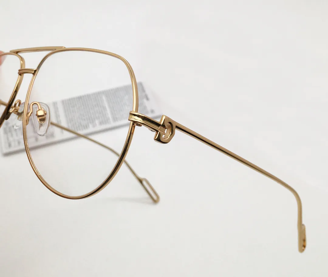 Vintage Gold Pilot Glasses Frame For Men Clear Optical  display picture 1