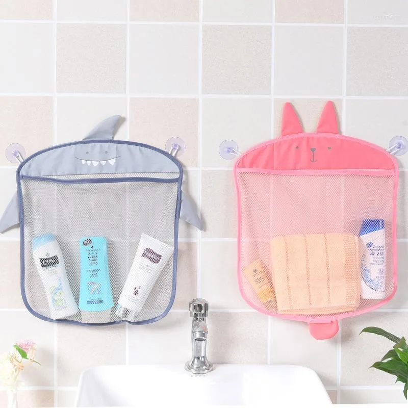 Storage Boxes Cartoon Wall Hanging Bathroom Bags Knitted Net Mesh Bag Baby Bath Toys Shampoo Organizer Container