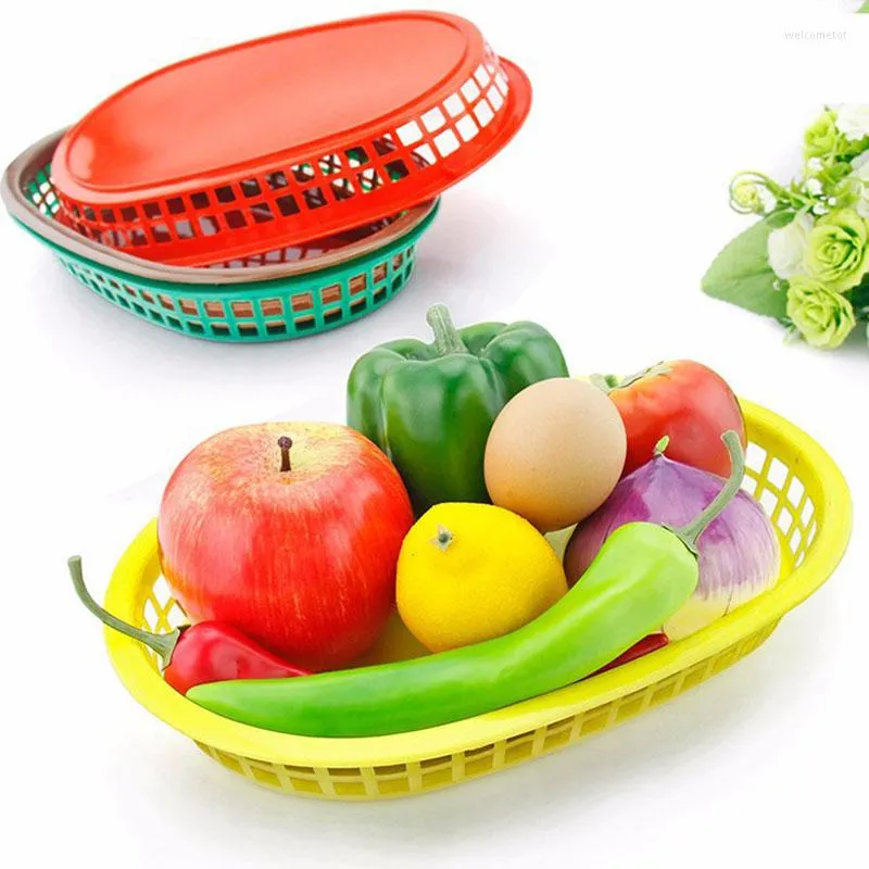 Plates Plastic Fast Tray Large BBQ Deli Platter Basket Set Burger Serving Restaurant Bread Picnic Accessories