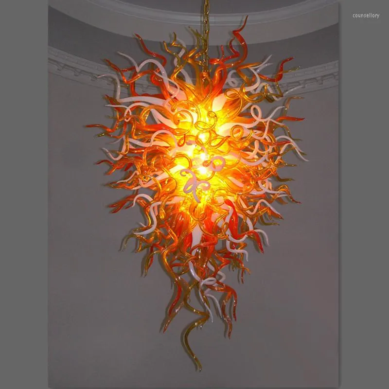 Hanger lampen modern oranje glas kroonluchter led bubls pijp diy
