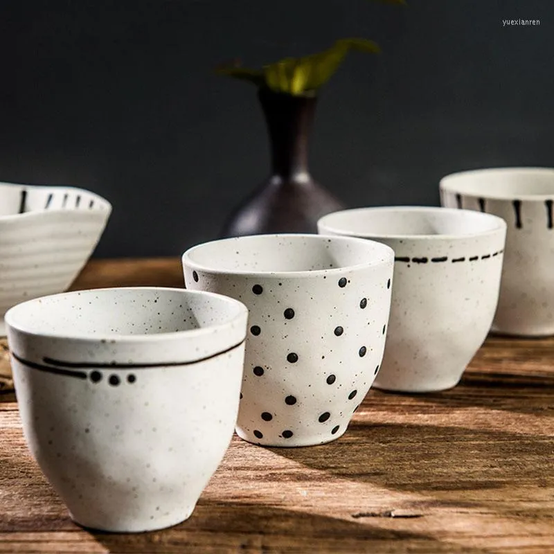 Tassen Untertassen ANTOWALL Japanische Teetasse Retro Haushalt Kreative Keramik Teetassen High Level Liebhaber Trinken
