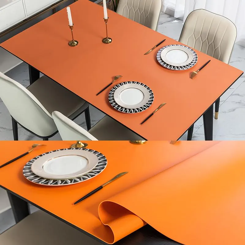 Table Cloth 2023 Pu Leather Tablecloths Coffee Tablecloth Mat 1.5mm Waterproof Deco Dining Protect Textile