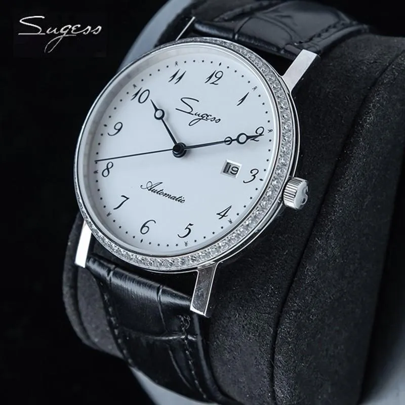 ساعة Wristwatches Sugess Watch for Men Luxury Fashion Fashion Watches Automatic Date Mechanical Meachlical Miyota 9015 Movement