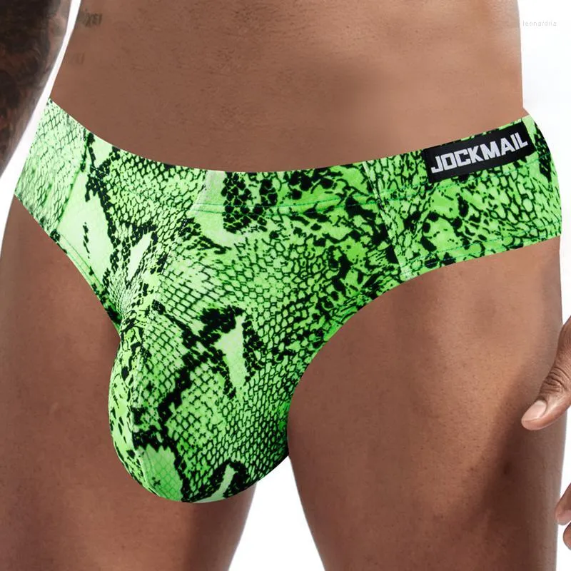 Mutande JOCKMAIL Intimo da uomo con motivo pitone stampato alla moda Slip da festa sportivi sexy Pantaloni da nuoto senza cuciture a vita bassa