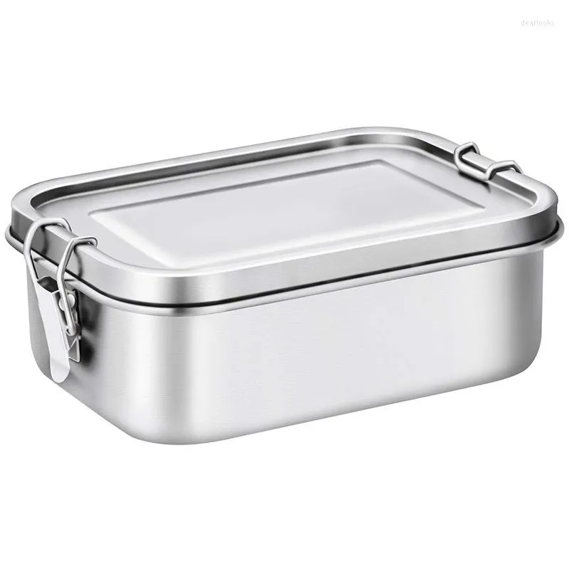 Dinnerware Sets Stainless Steel Lunch Container With Lock Clips And Leakproof Design 800ML Bento Boxes For Kids Or Adults-