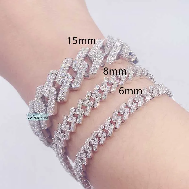 Armband Halskette Mossanit Anhänger Halsketten Hip Hop Style Iced Out Schmuck 925 Sterling Silber Vvs Moissanit Kubanisches Gliederkettenarmband