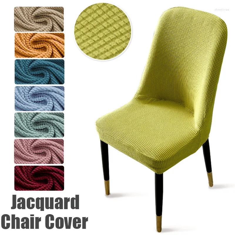 Chair Covers 1/2/4/6PCS Dining Cover Stretch Jacquard Stool Office Seat Case Protector Polar Fleece Easy Fitted El Home Party