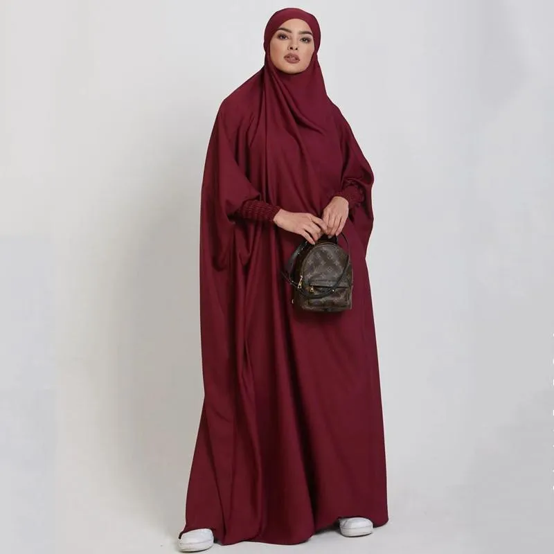 Vêtements ethniques Jilbab Abaya Femmes Musulman One Piece Robe de prière Couverture complète Abayas Dubaï Turquie Islam Vêtements Hijab Robe Modest Ramadan