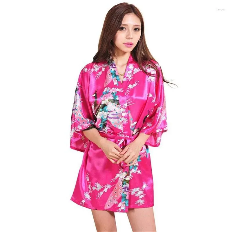 Kadın pulluk pembe Çinli kadın ipek rayon mini seksi kimono banyo elbisesi samimi iç çamaşırı pijama artı beden s m l xl xxl xxxl zs029